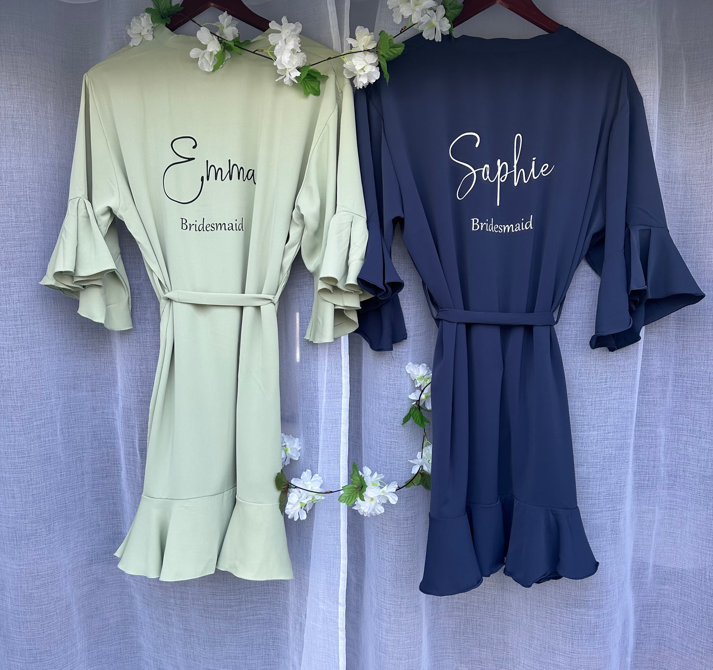 Personalised Bridal Ruffled Robe