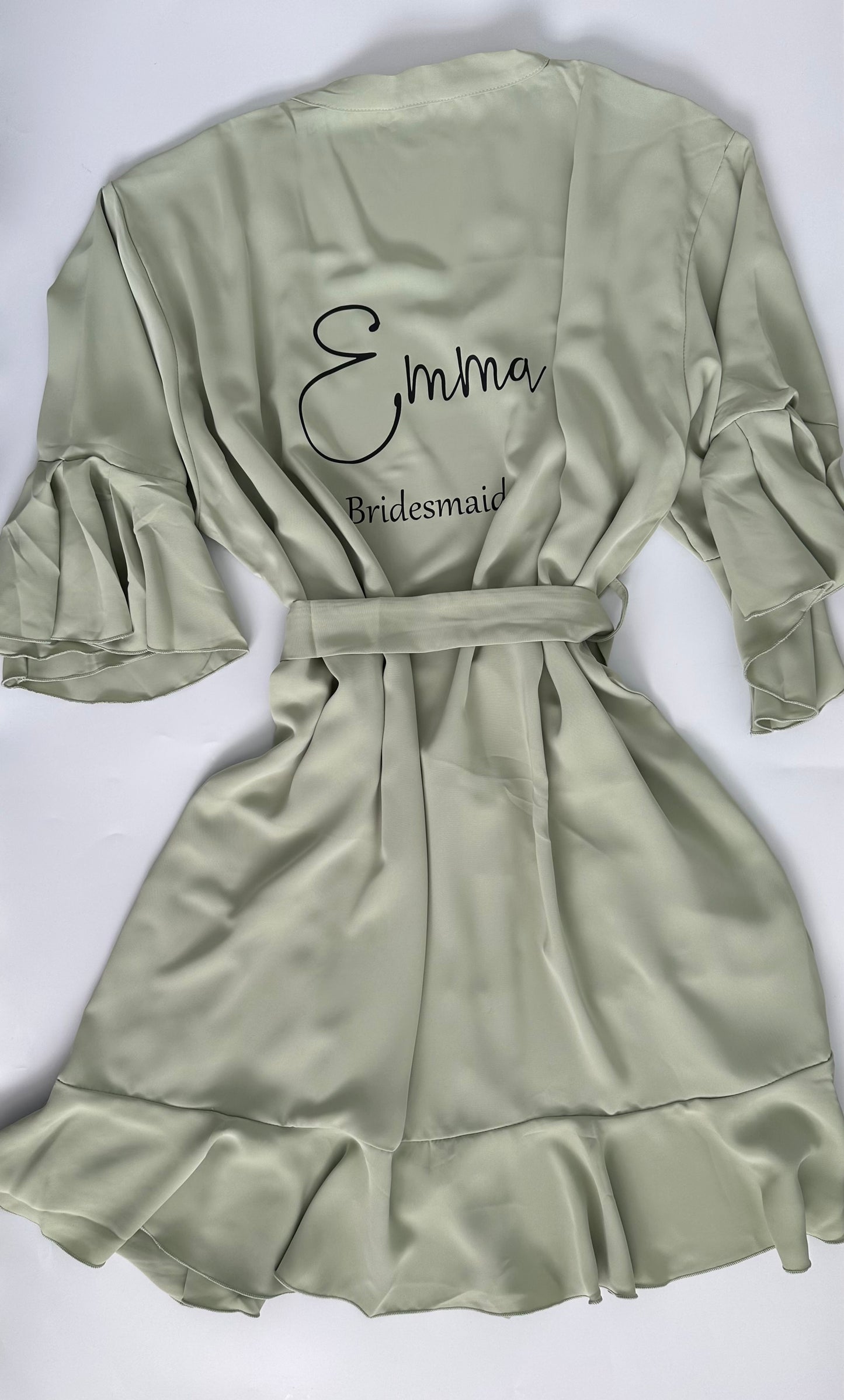 Personalised Bridal Ruffled Robe