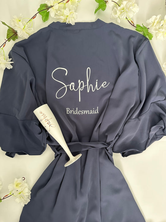 Personalised Bridal Ruffled Robe