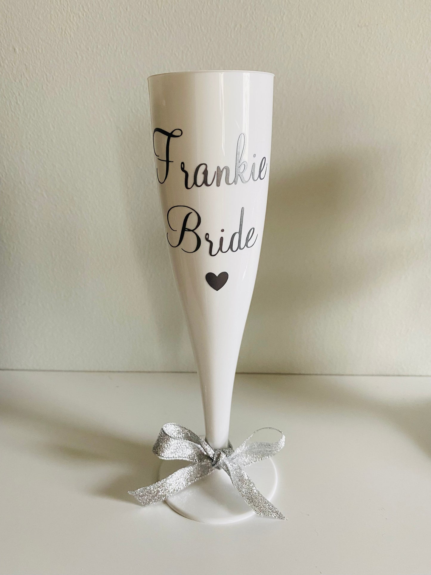 Personalised White Champagne Flute