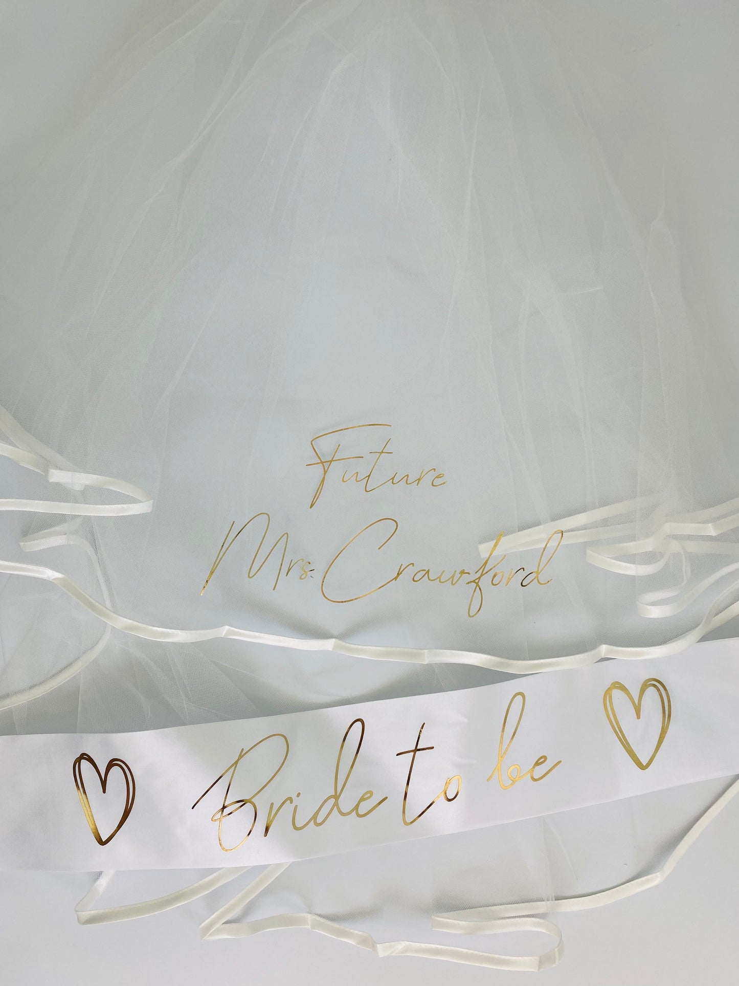 Personalised Bridal Veil & Bride to Be Sash