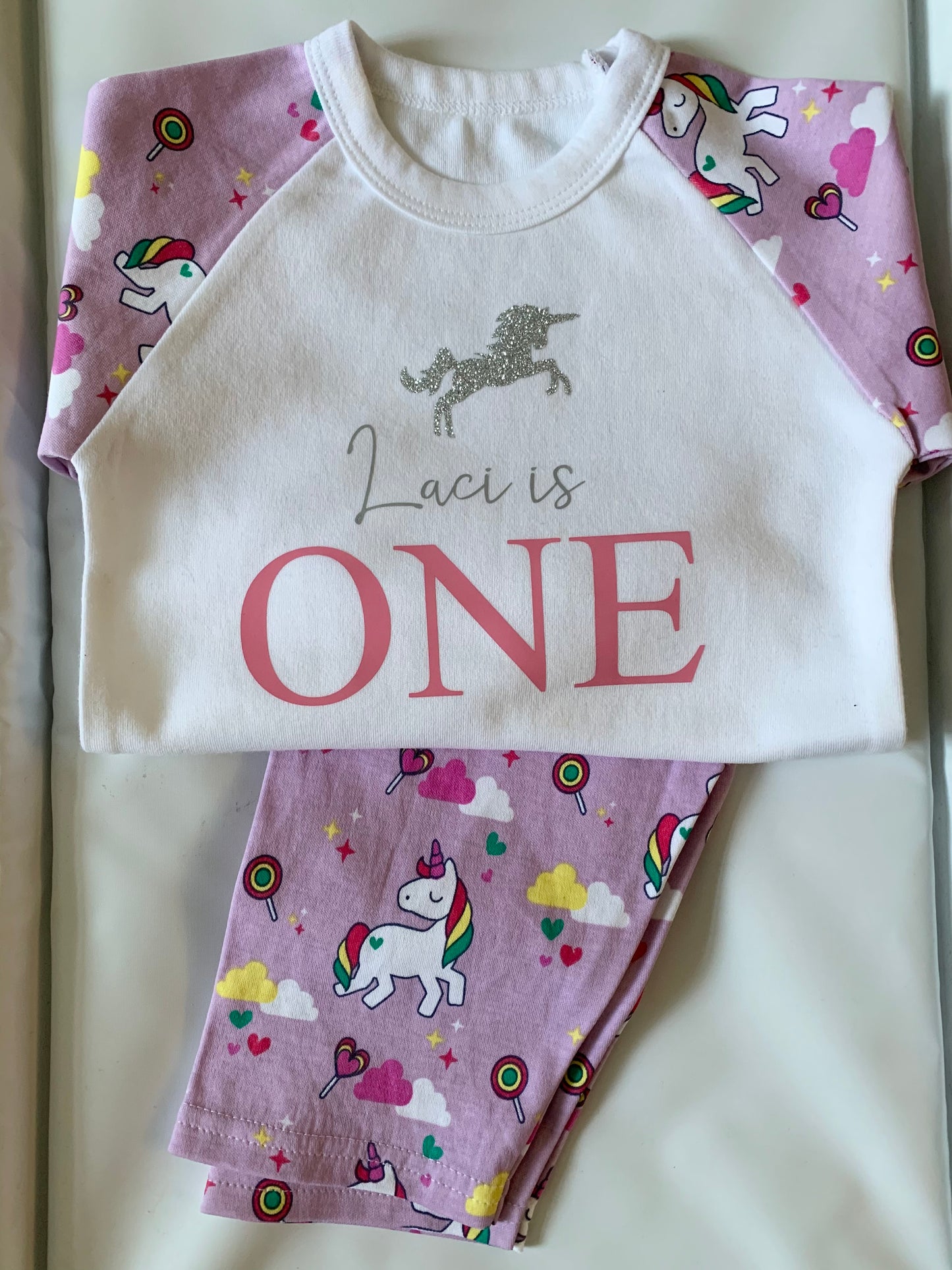 Personalised Unicorn Birthday Pyjamas