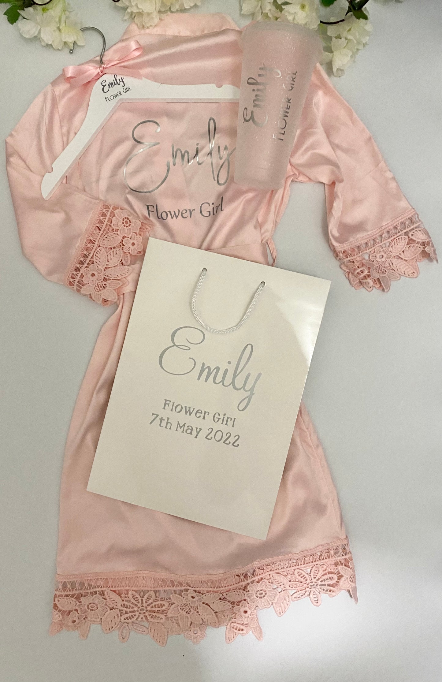 Personalised Flower Girl 'Lace Robe' Gift Package