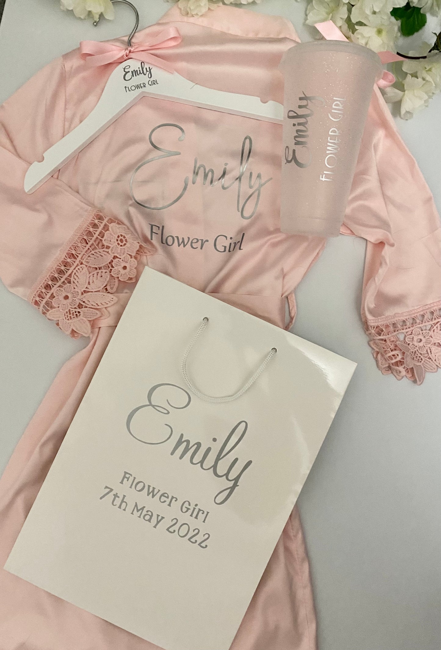 Personalised Flower Girl 'Lace Robe' Gift Package