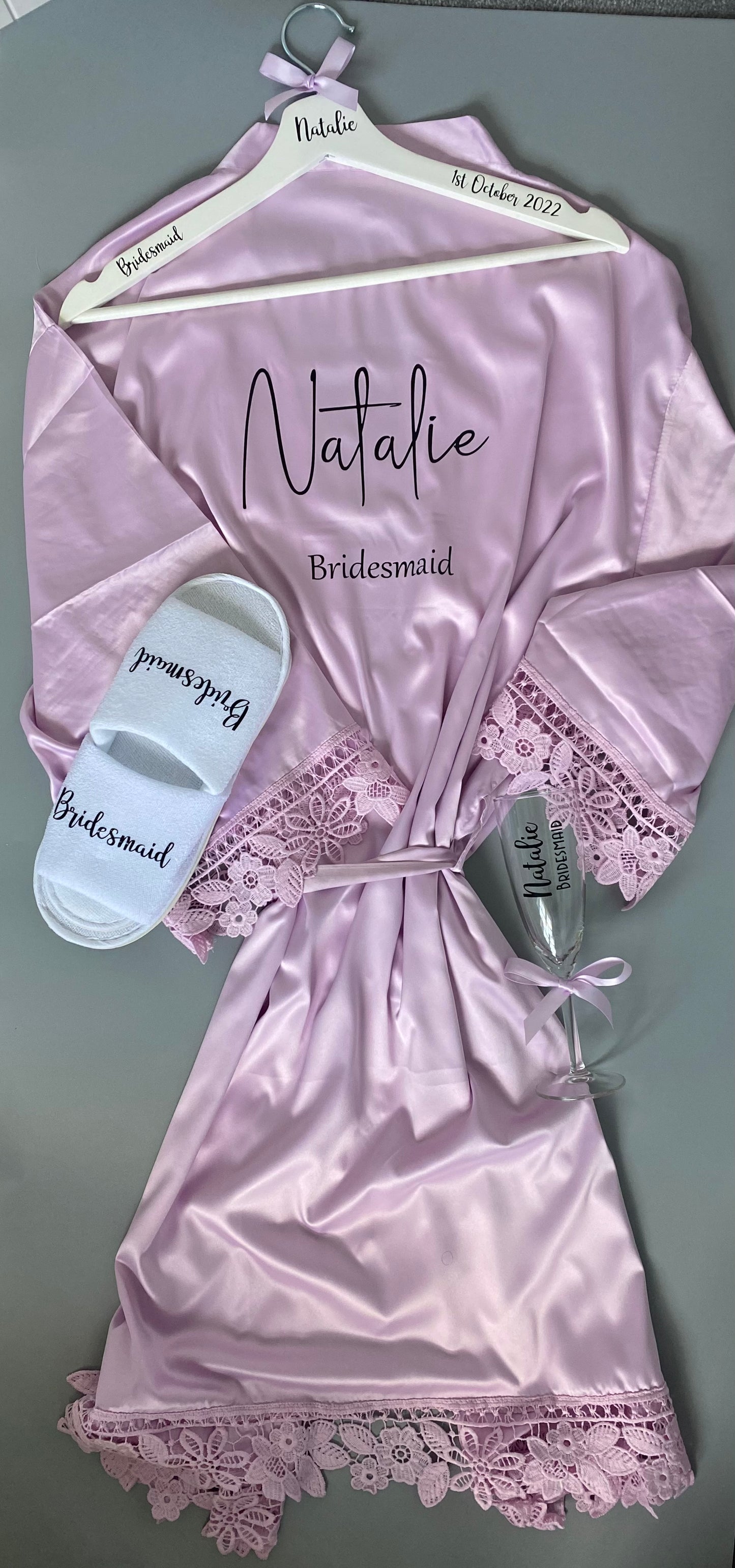 Personalised Bridal Lace Robe